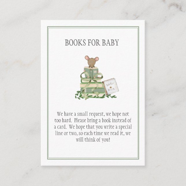 A New Chapter Baby Shower Book for Baby  Enclosure Card (Front)