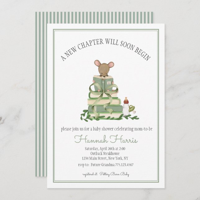 A New Chapter Baby Shower Invitation (Devant / Derrière)