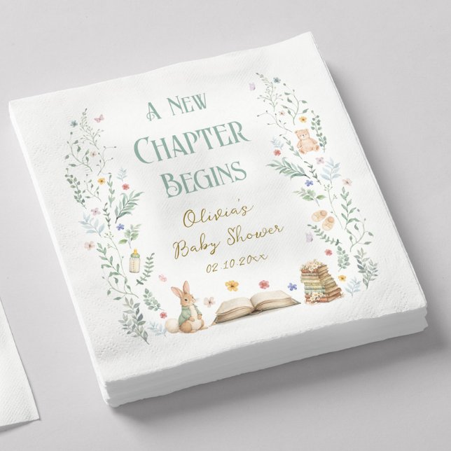 A New Chapter Baby Shower Napkin (Creator Uploaded)