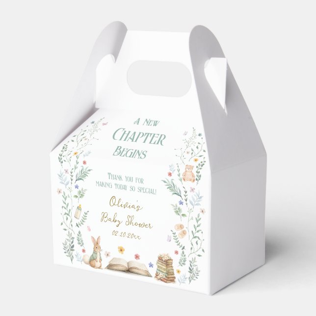 A New Chapter Baby Shower Thank You Favor Box (Front Side)