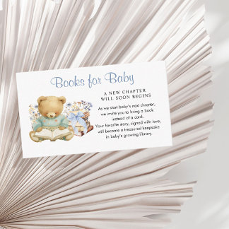A New Chapter Begin Cute Bear Books for Baby Enclosure Card