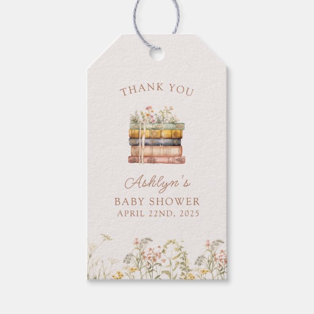  A New Chapter Begins Baby Shower Gift Tag (Front)