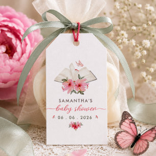 A new chapter begins  baby shower  gift tags