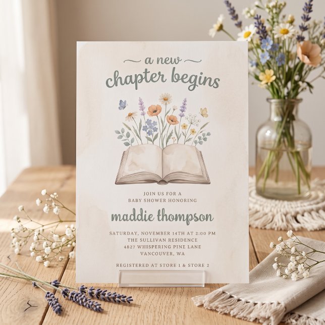 A New Chapter Begins Baby Shower Invitation (Creator Uploaded)