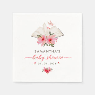A new chapter begins  baby shower  napkin