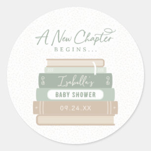 A New Chapter Begins Baby Shower Sticker