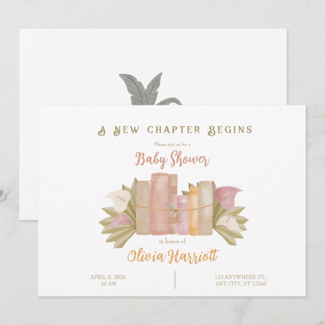 A New Chapter Begins - Boho Style Invitation (Front/Back)