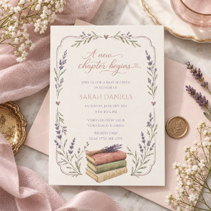 A New Chapter Begins Book Baby Shower  Invitation