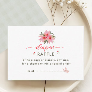 A new chapter begins book floral diaper raffle enclosure card