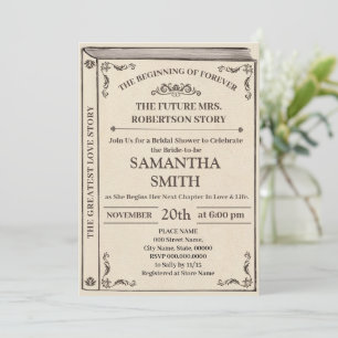 A New Chapter Begins Book Lover Bridal Shower Inv Invitation