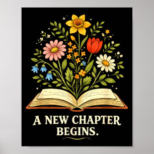 A new chapter begins book lover inspiring readers poster