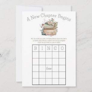 A New Chapter Begins! Bridal Shower BINGO game Invitation