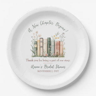 A New Chapter Begins! Bridal Shower Favor Paper Plate