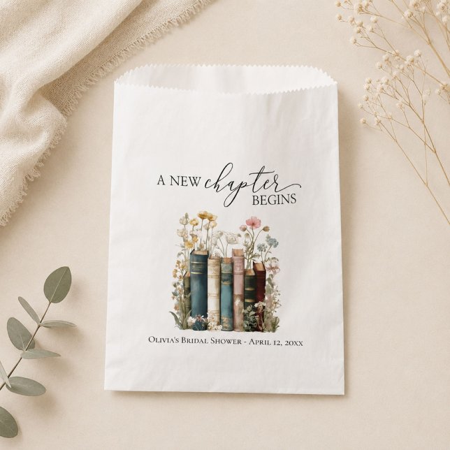 A New Chapter Begins Bridal Shower Favour Bag (A New Chapter Begins Favor Bag )