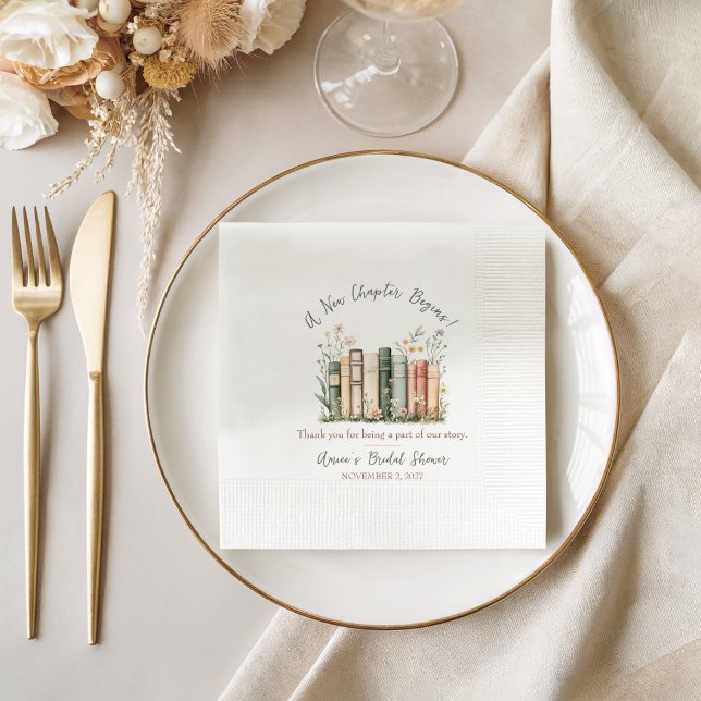 A New Chapter Begins! Bridal Shower Favour Napkin (Creator Uploaded)