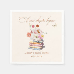 A New Chapter Begins Bridal Shower Floral Napkin