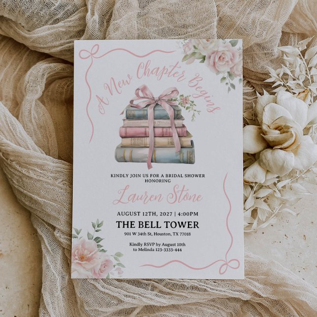 A New Chapter Begins Bridal Shower Invitation (Creator Uploaded)
