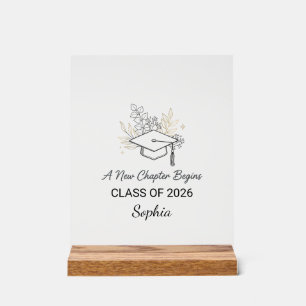 A New Chapter Begins Class of 2026 Personalized Acrylic Sign