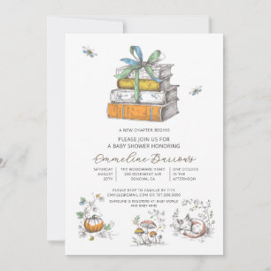 A New Chapter Begins Cottagecore Baby Shower Invitation