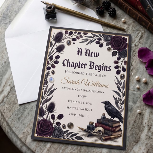 A New Chapter Begins | Dark Academia  Invitation (Creator Uploaded)