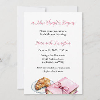 A New Chapter Begins Invitation, Bridal Shower Invitation