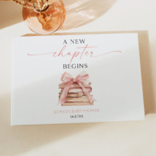 A New Chapter Begins Pink Bow Books Baby Shower
