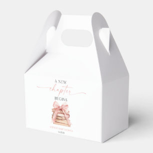 A New Chapter Begins Pink Bow Books Baby Shower Favor Box