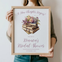 A New Chapter Begins! Purple Floral Bridal Shower