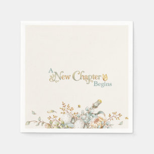 A New Chapter Begins Rustic Book Theme Baby Shower Napkin