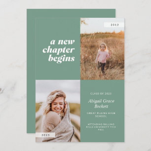 A New Chapter Begins Sage Graduation Invitation