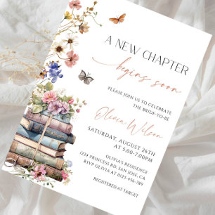 A New Chapter Begins Soon Bridal Shower Party Invitation