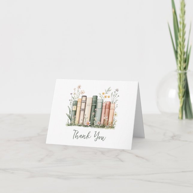 A New Chapter Begins! Spring Floral Bridal Shower  Thank You Card (Front)
