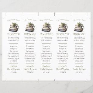 A New Chapter Begins! Stacked Books Bookmark Favou