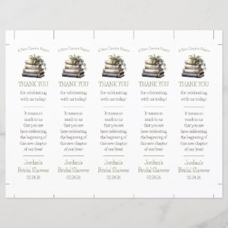 A New Chapter Begins! Stacked Books Bookmark Favou