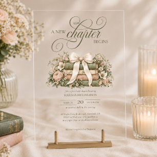 A New Chapter Begins Storybook Baby Shower Acrylic Invitations