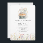 A New Chapter Begins Wildflower Baby Shower  Invitation<br><div class="desc">A New Chapter Begins Wildflower Bridal Shower Invitation - Step into the enchanting world of love and commitment with our "A New Chapter Begins" Wildflower Bridal Shower Invitation. Delicately crafted, this invitation is a true reflection of the beautiful journey ahead, featuring a charming stack of watercolor books, each adorned with...</div>
