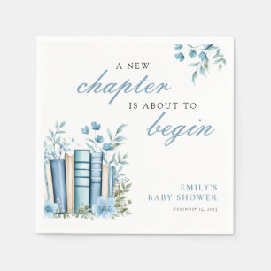 A New Chapter Blue Baby Shower Napkin