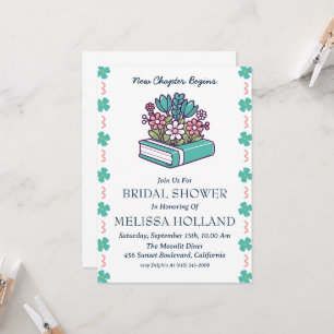 a new chapter book bridal shower invitations