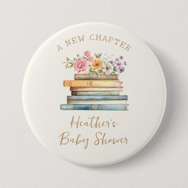 A New Chapter Books Baby Shower 3 Inch Round Button (Front)