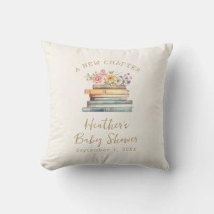 A New Chapter Books Baby Shower Throw Pillow
