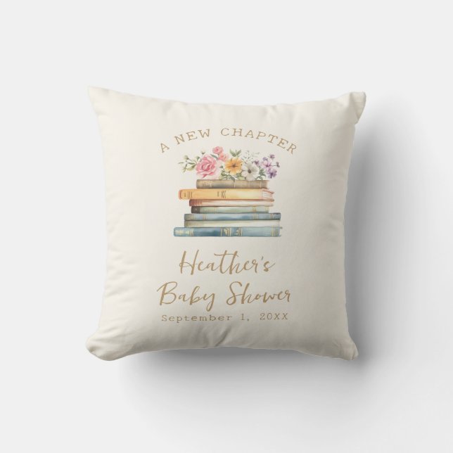 A New Chapter Books Baby Shower Throw Pillow (Front)