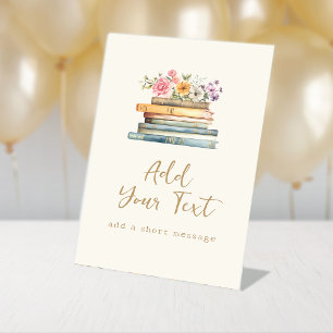 A New Chapter Books Bridal Shower Pedestal Sign