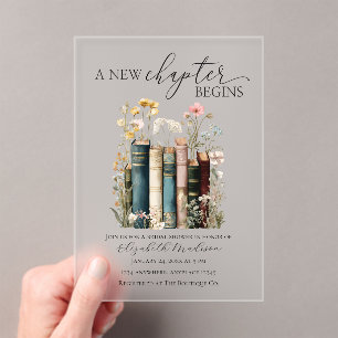 A New Chapter Bridal Shower Acrylic Invitation