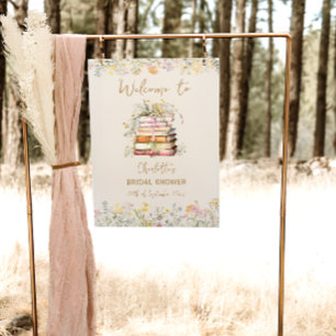 A New Chapter Bridal Shower Welcome Poster