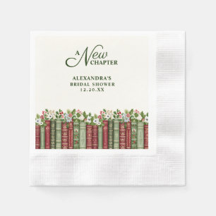 A New Chapter Christmas Book Themed Bridal Shower Napkin