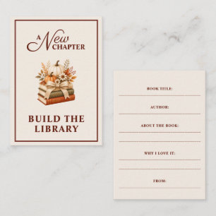 A New Chapter Fall Pumpkin Books Bridal Shower Enclosure Card