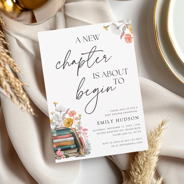 A New Chapter Floral Baby Shower Invitation (Creator Uploaded)