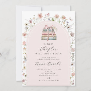 a new chapter girl Baby Shower Invitation