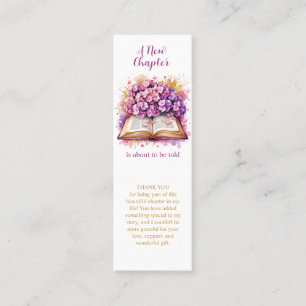 A New Chapter Hydrangea Bookmark Favor Calling Card