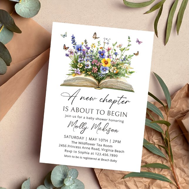 A new Chapter Is About To Begin Baby Shower Invitation (Creator Uploaded)
